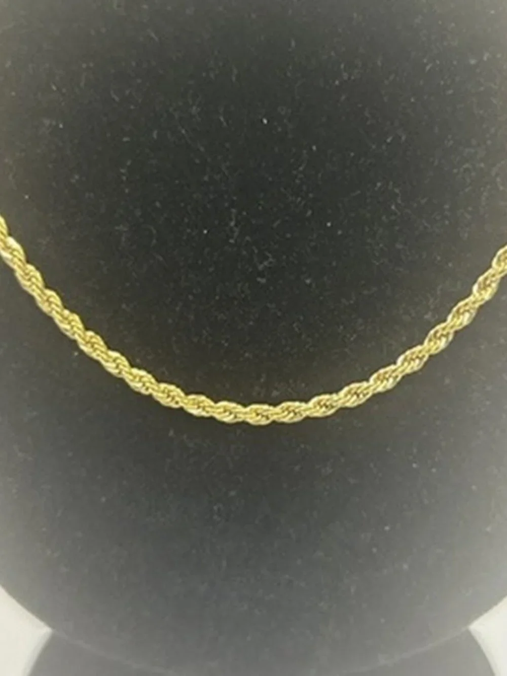 3mm Real Gold Rope Chain Stainless Steel Plated Mens 24 Inch Durable Waterproof